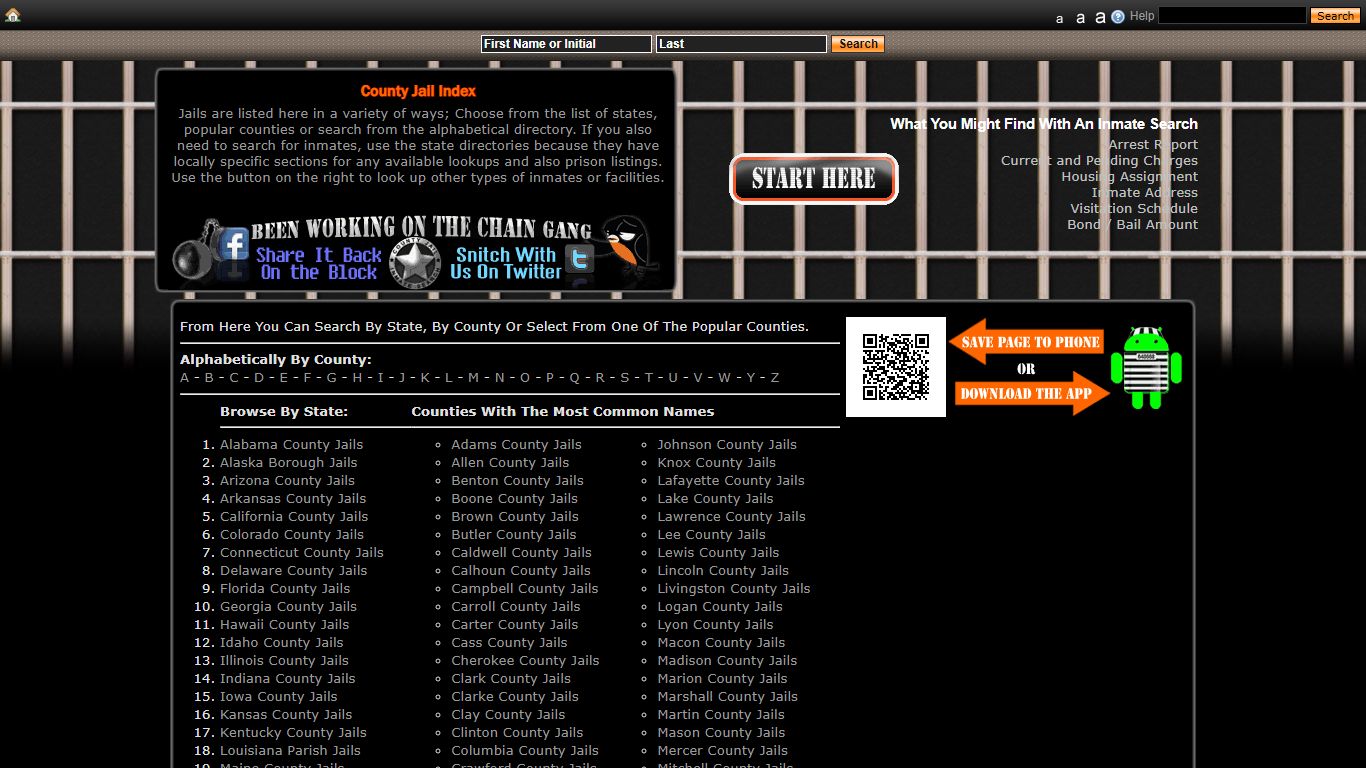 County jails listed by state - County Jail Inmate Search
